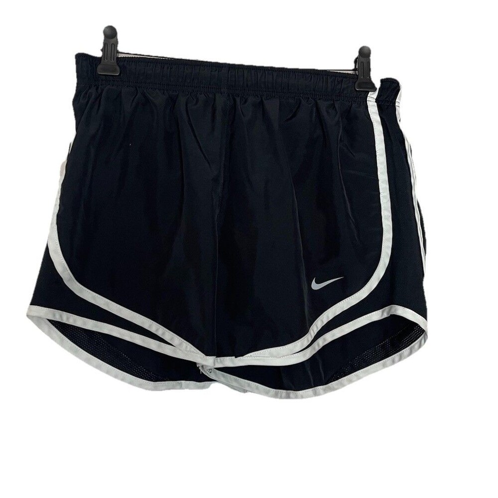 Nike Dri Fit Womens Small Black White Lined Running Shorts 3" Active Wear